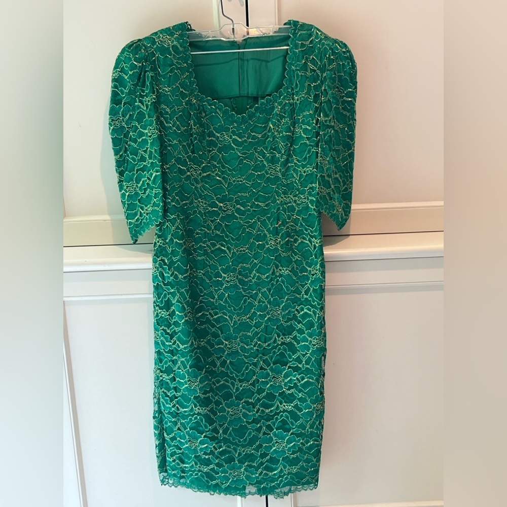Green Lace Sheath Dress - Women
